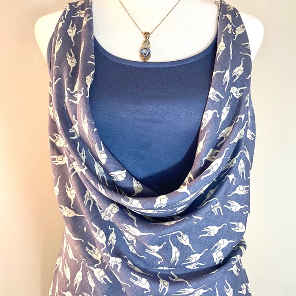 Esley Cat Print Drape Neck Maxi Dress - Picture 7 of 13